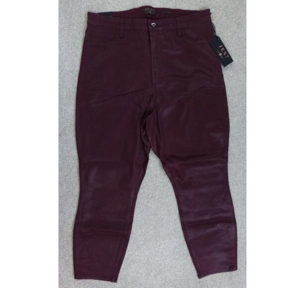 NWT Jen7 by 7 For All Mankind Coated Ankle Skinny Jeans Wine (Plus Size Fashion) - Picture 2 of 11